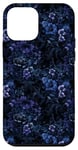 Coque pour iPhone 12 mini Panther & Midnight Florals, Dark Moody Pattern Design