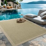 HomebyHome Tapis d'Extérieur Résistant aux Intempéries 300x400 (280 x 370 cm) Vert - Résistant aux UV, Imperméable et Léger - Idéal pour Balcon, Terrasse, Jardin et Cuisine