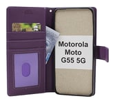 New Standcase Motorola Moto G55 5G Plånboksfodral (Lila)