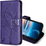 Coque Pour Samsung Galaxy A54 5g, Etui Protection Housse Premium En Cuir Pu, Antichoc Étui À Rabat Portefeuille Flip Case Pour Samsung A54 5g (Violet)