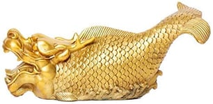 JYKFJ Statues de Zodiaque en Laiton de Poisson Dragon Pur, pour la Maison et Le Bureau Chinois Feng Shui Decor Figurine Richesse et Bonne Chance Sculpture 1106 (Couleur: A)