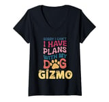 Womens Dog Name Gizmo Personalised Gift Busy With My Dog Gizmo V-Neck T-Shirt