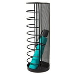 Mind Reader Network Collection, Umbrella Stand, Entryway Organizer, Reinforced Solid Rim and Base, Metal Mesh, 5.5" L x 5.5" W x 15.75" H, Black