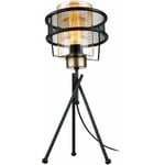 Lampe de bureau en métal et verre 41,5 cm E27 noir