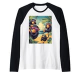 Funny Monkey Tropical Beach Summer Vacation Raglan Baseball Tee