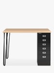 Bisley MultiDesk Oak Veneer Home Office Desk with 6 Drawers, 105cm