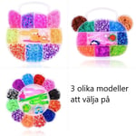 Loom Bands Kit - 600st i olika färger och flera tillbehör MultiColor Björn