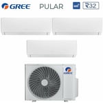 Gree - climatiseur inverter trial split série pular 9+18+18 avec gwhd(42)nk6lo r-32 wi-fi intégré 9000+18000 btu