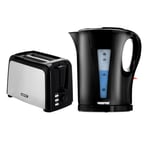 GEEPAS 2 Slice Bread Toaster & 1.7L 2200W Electric Kettle Kitchen Combo Set