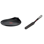 Tefal Ingenio Easy Plus Poêle à crêpe 27 cm, Empilable, Revêtement antiadhésif, Tous feux & K2060914 Ingenio Spatule à Crêpes, Silicone, 38,1 x 9,2 x 7,2 cm