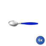 6 Coffee Spoons In Stainless Steel Lady, Blue, Brand H&H