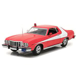 Greenlight Collectibles- Ford Gran Torino-Starsky & Hutch 1976-Echelle 1/24, 84042, Rouge/Blanc