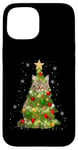 Coque pour iPhone 15 Cat Maine Coon Sapin de Noël pour les amoureux des chats