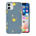 For Apple Iphone 11 Silicone Case Animals & Balloons Cat Bow Yellow - S630