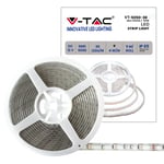 V-TAC Ruban LED bobine de 5 mètres 3,5 W au mètre ruban lumineux SMD 5050 couleur de la lumière RVB d'extérieur avec bande adhésive et couverture en silicone, alimenté à 12 V.