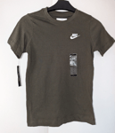 Nike Boys Age 8-9 Years Tshirt Short Sleeved New Tags Khaki Green Size Small