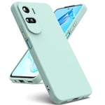 Oududianzi-Coque Compatible avec Honor 90 Lite [Coque Silicone Liquide][Intérieur Microfibre] Souple Étuis en Caoutchouc Housse Antichoc Protection Bumper Protecteur Coque Honor 90 Lite-Vert Menthe