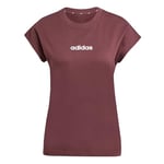 adidas Femme Essentials Linear Cotton T-Shirt, Aurora Ruby/White, XL