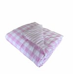 Catherine Lansfield Check and Stripe Bedspread 240x220 Pink