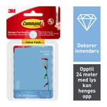 Command™ clear dekorklips med clear strips, value pack 17026clr-40, 40 klyper + 48 strips