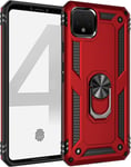 Cas De Téléphone For Google Pixel 4 Mobile Téléphone Cas Et Support Avec Porte Anneau Magnétique Case Heavy Duty Protection Anti Choc For Google Pixel 4 Cell Phone Back Cover Color Red