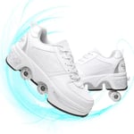 JYHGX Outdoor roller skates for women Invisible Automatic Walking Shoes Multifunctional Deformation Roller Shoes 2 in 1 Removable Pulley Skates Skating