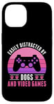 iPhone 14 Easily Distracted by Video Games and Dogs Gamer Women Girls Case