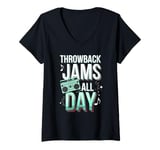 Womens Throwback Playlist 90s Hits 90s Era 90s Pop 90s Rock V-Neck T-Shirt