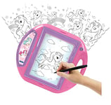 Lexibook Licorne Unicorn Projecteur à dessins, 4 tampons, 10 modèles, écran lumineux, 1 stylo inclus, jouet artistique et créatif pour filles et garçons, Rose/Violet, CR310UNI