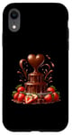 Coque pour iPhone XR Fontaine à chocolat en forme de cœur - Saint-Valentin romantique