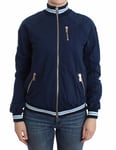 JOHN GALLIANO Jacket Blue Mock Zip Cardigan Sweatshirt Sweater XXS/US 2