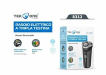 Rasoir Électrique Tekone 8312 Rechargeable 3 Têtes Lames Acier Barbe Tash Hsb