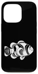 Coque pour iPhone 13 Pro Line Art Poisson & Ichtyologiste Faux Percula Poisson Clown