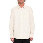 Volcom Men's Veeco Oxford Long Sleeve Button Down Shirt, Dirty White, XXL