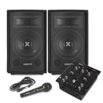Bedroom DJ Set SL 8" Speakers and VDJ-25 Bluetooth Mixer Amplifier DJ System