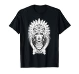 Aztec Warrior Queen Blackwork Tattoo Flash T-Shirt