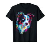 Border Collie Dog Graphic Pet Blue Eyes Border Collie T-Shirt