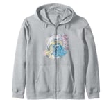 The Smurfs Smurfette Hearts Smurfin Kiss Retro Chest Logo Zip Hoodie