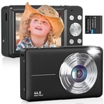 CAMKORY Digital Camera 1080P 44MP FHD Compact Digital Camera 16X Digital Zoom Anti-shake Vlogging Camera Simple Digital Camera for Kids Students Seniors Beginner Black