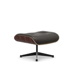 Vitra - Lounge Ottoman, Santos Palisander Polished/Sides black, Leather Cat. L40 Premium 77 - Skamler og taburetter - Charles & Ray Eames - Brun - Metall/Tre