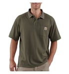 Carhartt Men's Loose Fit Midweight Short-Sleeve Pocket Polo, Moss, S