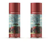 2x 400ML TRACTOR TOUCH UP & REPAIR SPRAY PAINT M.F RED COLOUR QUICK DRY