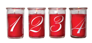 Det Gamle Apotek DGA - Advent Candles in glass Red (12651008)