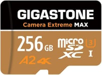 [5 Ans Récupération de données Gratuite] Carte Mémoire 256 Go,Camera Extreme Max,Vitesse jusqu'à 160/130 Mo/s,pour GoPro,DJI,Drone,4K Video A2 V30 U3 MicroSDxC avec Adaptateur.[Y539]