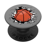 Basketball Breaking Through Wall Sports Cool Graphic PopSockets PopGrip Interchangeable