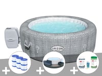 Kit spa gonflable Bestway Lay-Z-Spa Honolulu rond Airjet 4/6 places + Ensemble mobilier + 6 filtres + Kit traitement brome