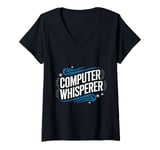 Womens Tech Support Computer Whisperer V-Neck T-Shirt