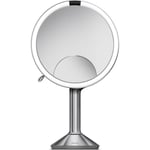 Simplehuman Trio makeup spejl med lys, dæmpbar, sensor, Ø23,2 cm, børstet rustfrit stål