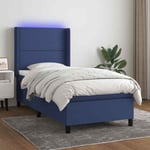 Sommier � lattes de lit matelas LED Bleu 90x190 cm Tissu