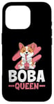 Coque pour iPhone 16 Pro Boba Queen - Thé au lait pour chien - Pour amoureux des perles